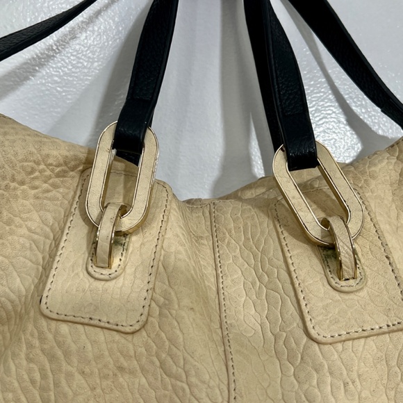 Vince Camuto Tania Convertible Pebble Leather Tote Bag Cream White Large - Picture 3 of 14